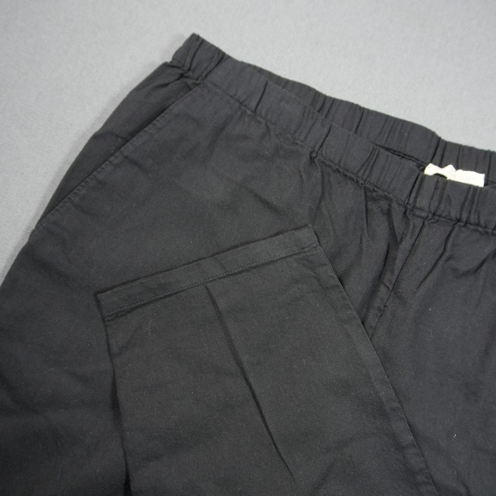 Eileen Fisher Organic Cotton Elastic Waist Women Pants S Straight Leg Coastal